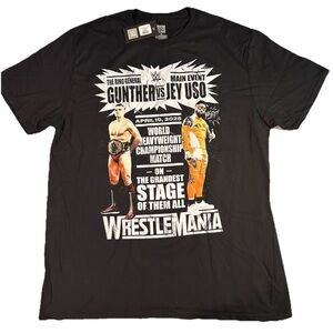 New WWE Jey Uso vs Gunther Wrestlemania 41 Graphic T Shirt sz XL Black